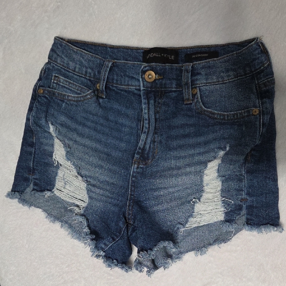Kendall & Kylie Dark Blue Distressed Jean Shorts